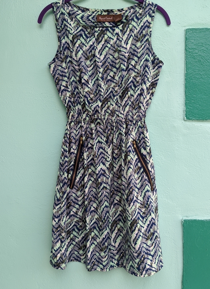 Sundress - Blue print w/ pockets